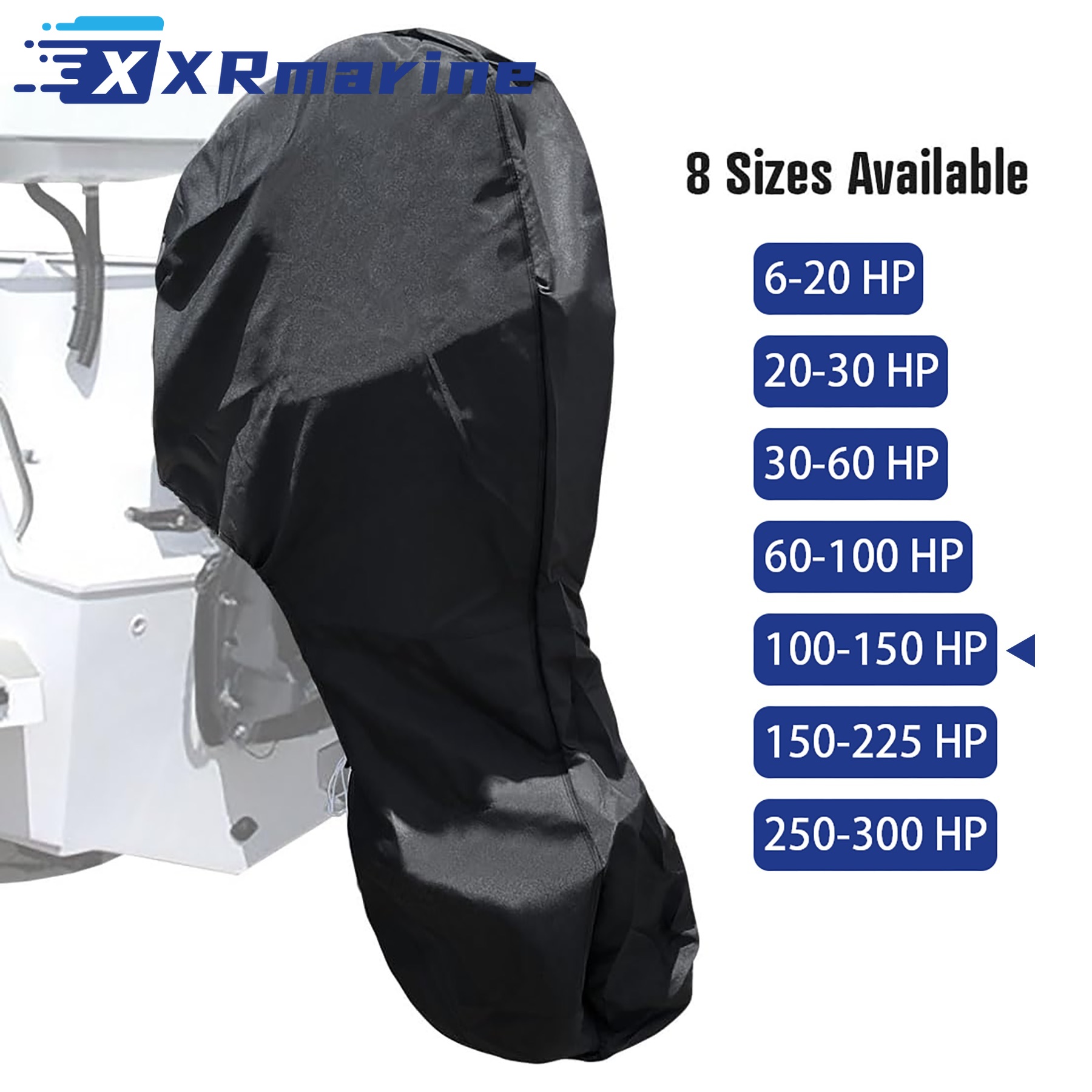 Fishing Boat Cover - Cubierta del motor fueraborda NEGRO Universal